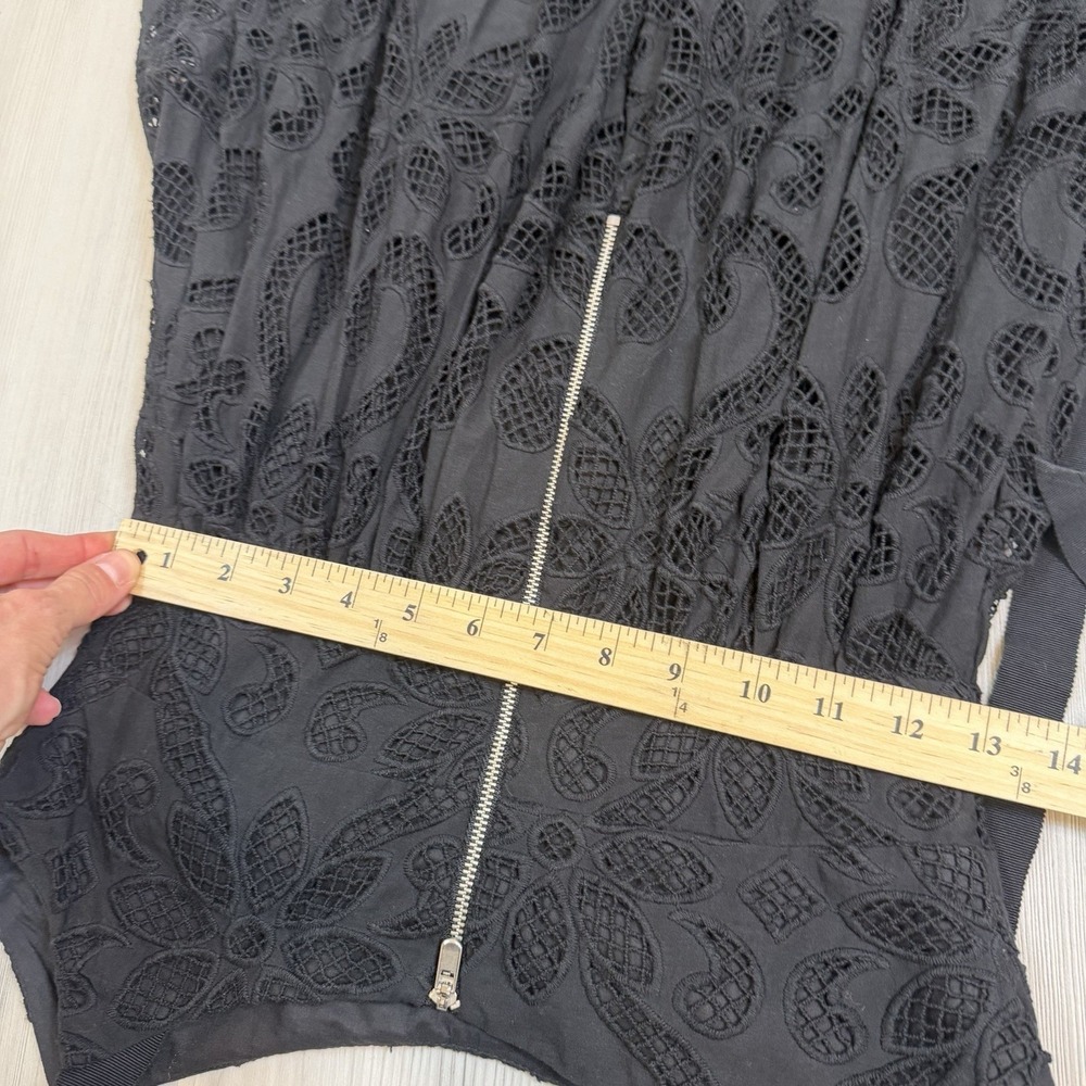 Saylor Maryl midi dress featuring an open-stitch lace Bow & Zipper Back Size XS - Picture 11 of 12